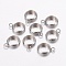 Tarnish Resistant 201 Stainless Steel Pendant Cabochon Settings, Plain Edge Bezel Cups, Flat Round Charms, Stainless Steel Color, 12x9x2.5mm, Hole: 2mm, 7mm Inner Diameter