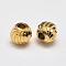 Rack Plating Brass Corrugated Round Spacer Beads, Golden, 5mm, Hole: 2mm