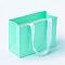 Paper Bags, Gift Bags, Shopping Bags, with Ribbon Handles, Rectangle, Turquoise, 15.5x11.5x7cm