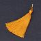 Nylon Tassel Big Pendants, Orange, 105x11mm