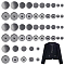 WADORN 50Pcs 5 Style 1-Hole Alloy Shank Buttons, Flat Round, Gunmetal, 10~25x6.5~8mm, Hole: 2~2.5mm, 10pcs/style