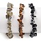 Chips Natural Labradorite & Snowflake Obsidian & Tiger Eye Beaded Stretch Bracelets Sets, Stackable Bracelets, Inner Diameter: 2-1/8 inch(5.5cm), 3pcs/set