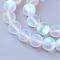 Synthetic Moonstone Beads Strands, Holographic Beads, Dyed, Frosted, Round, Clear, 10mm, Hole: 1mm, about 36~39pcs/strand, 14~15 inch