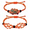 Adjustable Braided Nylon Cord Macrame Pouch Bracelet Making, with Glass Beads, Orange Red, Inner Diameter: 1-7/8~3-1/4 inch(4.7~8.4cm), 2 styles, 1pc/style, 2pcs/set