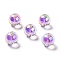 Two Tone UV Plating Rainbow Iridescent Acrylic Beads, Bead in Bead, Round, Medium Purple, 15~15.5x15.5~16mm, Hole: 3~3.1mm