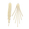 Brass Chain Tassel Big Pendants, Nickel Free, Real 18K Gold Plated, 72x8.2x0.7mm, Hole: 1.5mm