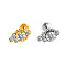 316L Surgical Stainless Steel & G23 Titanium Crystal Rhinestone Labrets for Women Men, Stainless Steel Color, 8mm, Pin: 1.2mm