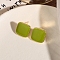 Alloy Enamel Earrings for Women, Square, 18x11mm