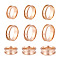 Yilisi 6Pcs 6 Size 201 Stainless Steel Grooved Finger Ring Settings, Ring Core Blank, Rose Gold, US Size 6 1/2~12 3/4(16.9~22mm), 1pc/size