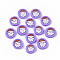 Handmade Polymer Clay Cabochons, Flat Round with Father Christmas, Christmas Theme, Medium Purple, 9~11x2mm, about 4165pcs/1000g