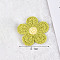 Ornament Accessories, Polyester Computerized Embroidery Cloth Iron On/Sew On Patches, Appliques, Flower, Yellow Green, 51mm