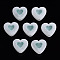 Flocky Acrylic Beads, Bead in Bead, Heart, Teal, 16x18x11mm, Hole: 2mm