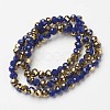 Electroplate Opaque Glass Beads Strands EGLA-A034-P2mm-O03-2