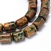 Natural Rhyolite Jasper Triangular Prism Bead Strands G-O092-15-2