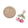 4Pcs 4 Styles Flower Glass & Acrylic Pendant Decorations HJEW-TA00265-3