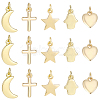 20Pcs 5 Styles Brass Pendants KK-BBC0025-51-7
