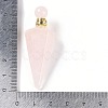 Natural Rose Quartz Faceted Cone Openable Perfume Bottle Big Pendants G-L524-18G-12-4