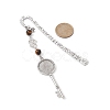 Mother's Day Key & Infinity Love Heart Pendant Bookmark with Gemstone AJEW-JK00259-5