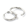 Tarnish Resistant 201 Stainless Steel Huggie Hoop Earring Findings STAS-P283-01K-P-2
