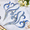 2Pcs Cloud Clothing Computerized Embroidery Cloth Iron on/Sew on Patches DIY-GF0012-97D-4