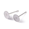 Tarnish Resistant 304 Stainless Steel Flat Round Blank Peg Stud Earring Findings STAS-S028-25-1