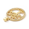 Rack Plating Brass Micro Pave Cubic Zirconia Pendants ZIRC-F129-39G-3