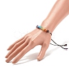 Natural & Synthetic Mixed Gemstone Chips Braided Bead Bracelet BJEW-JB08011-3