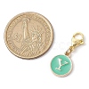 26Pcs Flat Round with Letter A~Z Alloy Enamel Pendant Decorations HJEW-JM02562-3