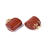 Natural Red Jasper Pendants G-Q602-01G-04-2