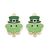 Saint Patrick's Day Alloy Enamel Pendants ENAM-T024-51A-G-1