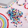 18 Strands 18 Colors Flat Round Handmade Polymer Clay Beads Strands CLAY-SZ0001-77-6