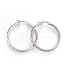 Tarnish Resistant 304 Stainless Steel Hoop Earrings EJEW-L215-36P-2