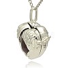 Silver Color Plated Brass Hollow Heart Cage Pendants KK-J241-10S-2
