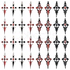 16Pcs 8 Colors Alloy Rhinestone Cross Pendants ENAM-YW0008-03-1