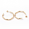 201 Stainless Steel Wave C-shape Stud Earrings with Iron Plating(IP) 304 Stainless Steel Pins EJEW-G298-04G-2