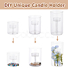3Pcs 3 Styles Transparent Glass Candle Holders DJEW-FH0001-32-4