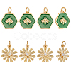 8Pcs 2 Styles Brass Enamel Pendants KK-AR0004-61-1