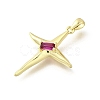 Brass Pave Cubic Zirconia Pendants KK-U072-38G-3