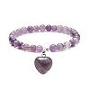 Natural & Synthetic Gemstone Beads Stretch Bracelets BJEW-JB09206-4