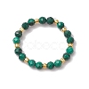 Natural Malachite Beaded Stretch Rings for Women RJEW-JR00868-10-2