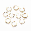 Brass Micro Pave Cubic Zirconia Huggie Hoop Earring Findings KK-T063-013-NF-2