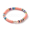 Polymer Clay Heishi Beads Stretch Bracelets BJEW-JB05708-2