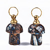 Assembled Synthetic Bronzite and Imperial Jasper Openable Perfume Bottle Pendants LS-G-S366-057F-2