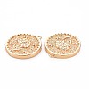 Brass Micro Pave Clear Cubic Zirconia Pendants KK-S364-116-2