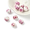 Handmade Printed Porcelain Round Beads PORC-YW0001-05A-2