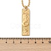 304 Stainless Steel Clear Cubic Zirconia Rectangle Constellation Pendant Necklaces for Women Men NJEW-S435-01G-J-5