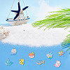40Pcs 8 Styles Ocean Theme Transparent Resin Cartoon Pendants RESI-AR0001-44-5