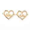 Brass Micro Pave Clear Cubic Zirconia Links ZIRC-Z007-18G-1