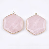 Natural Rose Quartz Pendants G-T112-19F-2