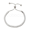 304 Stainless Steel with Clear Cubic Zirconia Link Chain Bracelets BJEW-G754-03P-03-4
